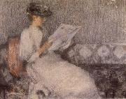 James Guthrie The Morning paper painting